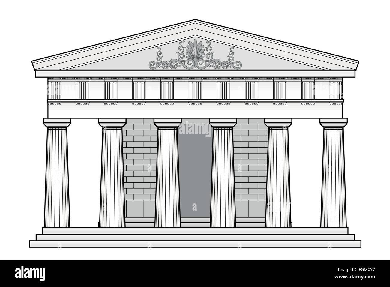 Griechisch dorischen Tempel Stock Vektor