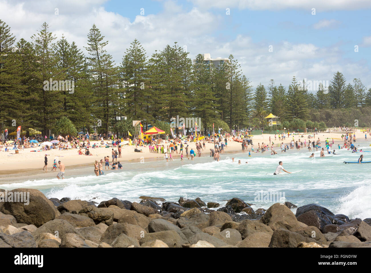 Strand in Burleigh Heads an der Gold Coast in Queensland, Australien Stockfoto