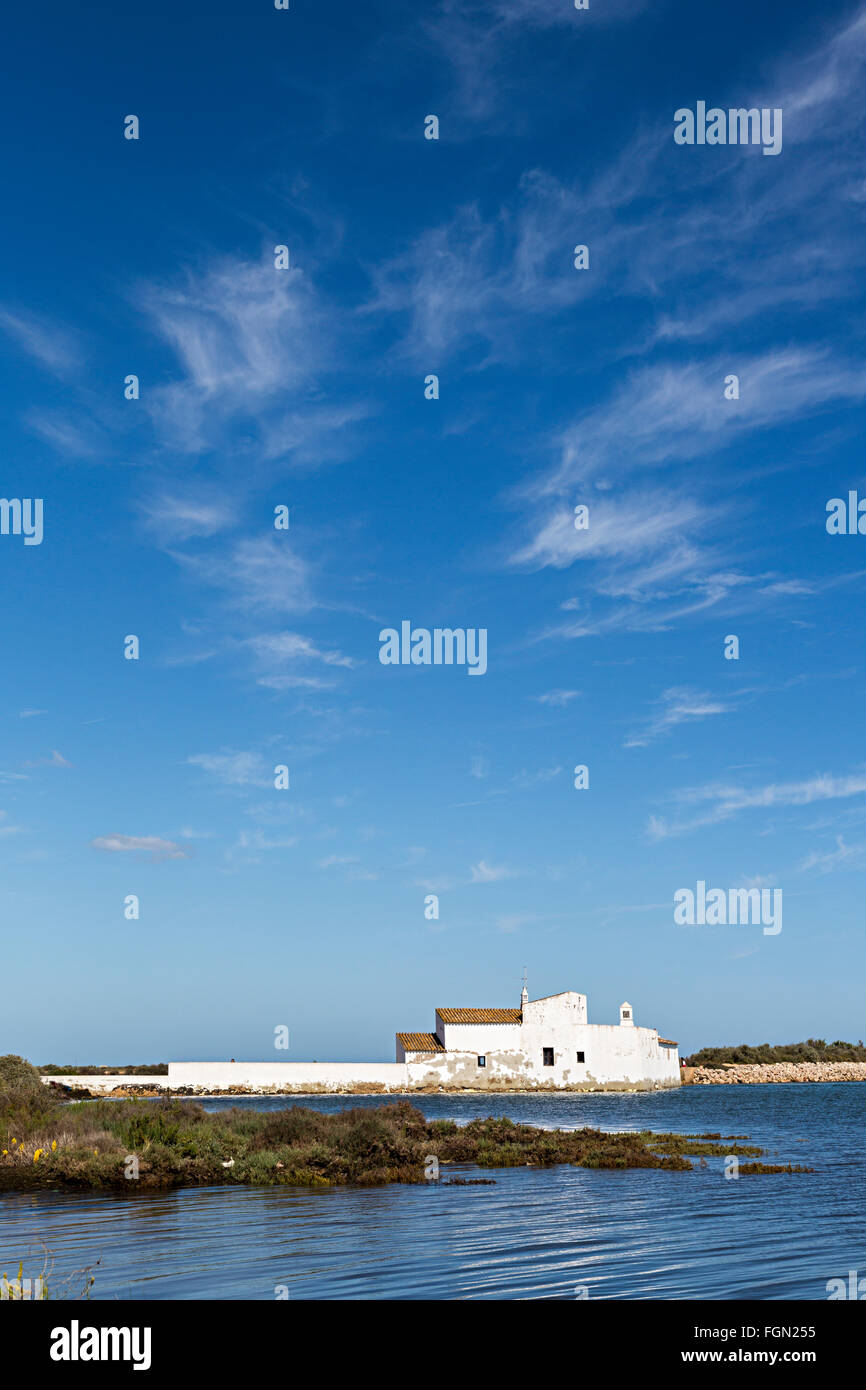 Moinho de Mare, Tidal Mill, Quinta de Marim, natürlichen Park Ria Formosa, Algarve, Portugal Stockfoto