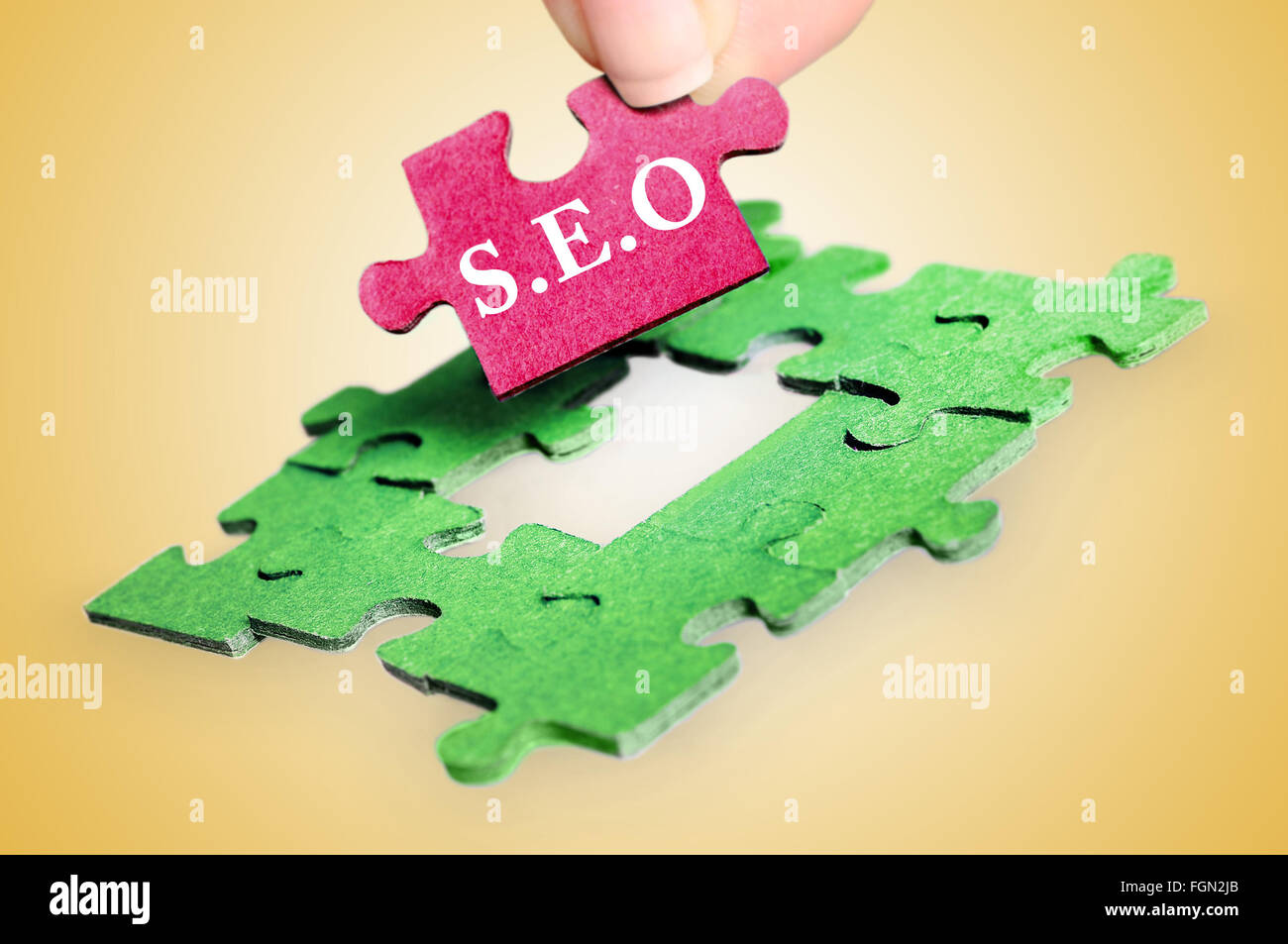 Puzzle mit SEO Wort Stück Stockfoto