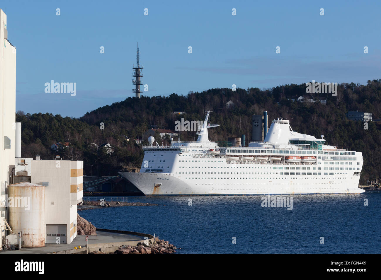 Ozean GALA verschoben von Brest nach Skandinavien, warten auf ihr Debüt als eine Unterkunft Schiff für syrische Flüchtlinge in Schweden Stockfoto