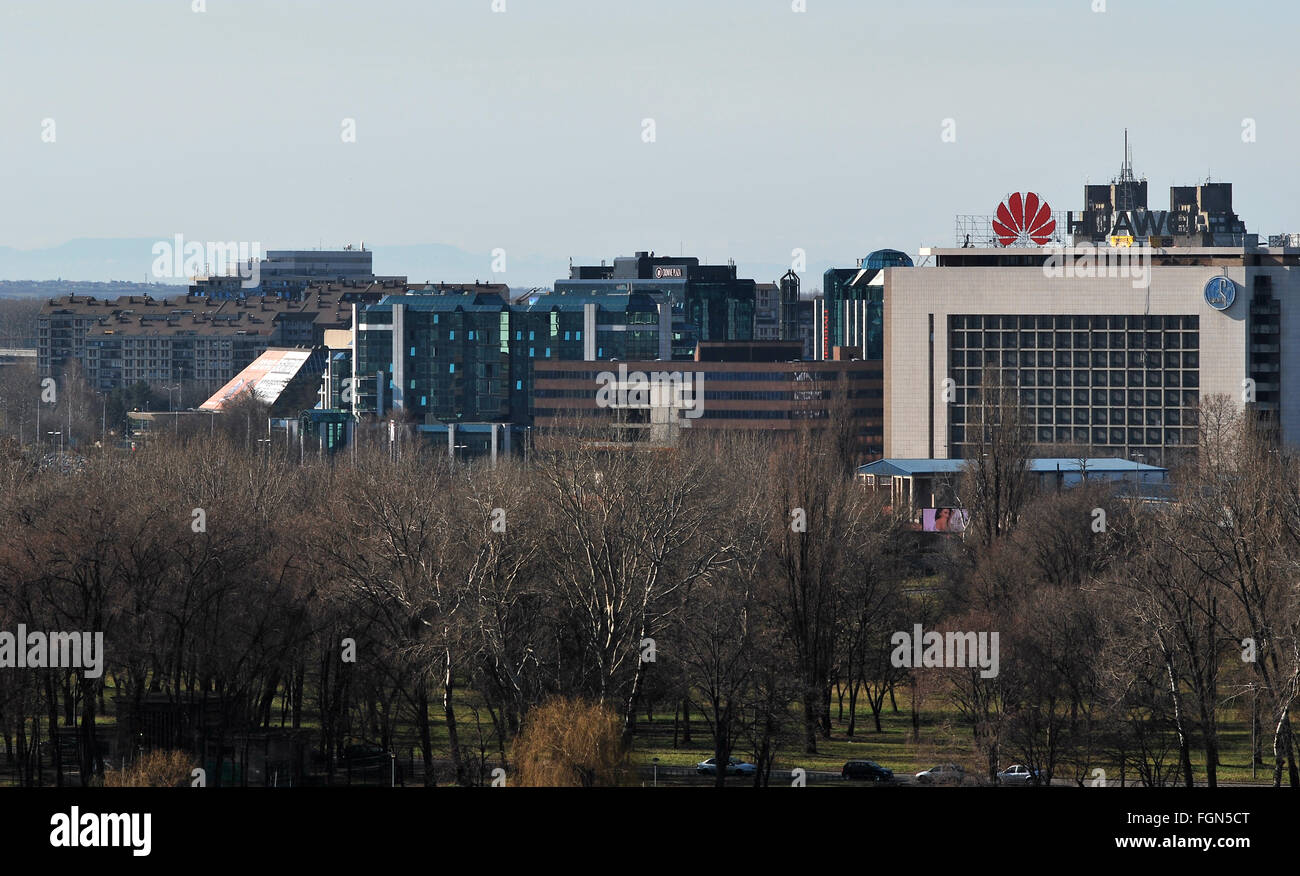 Panorama der Stadt Neu-Belgrad Stockfoto