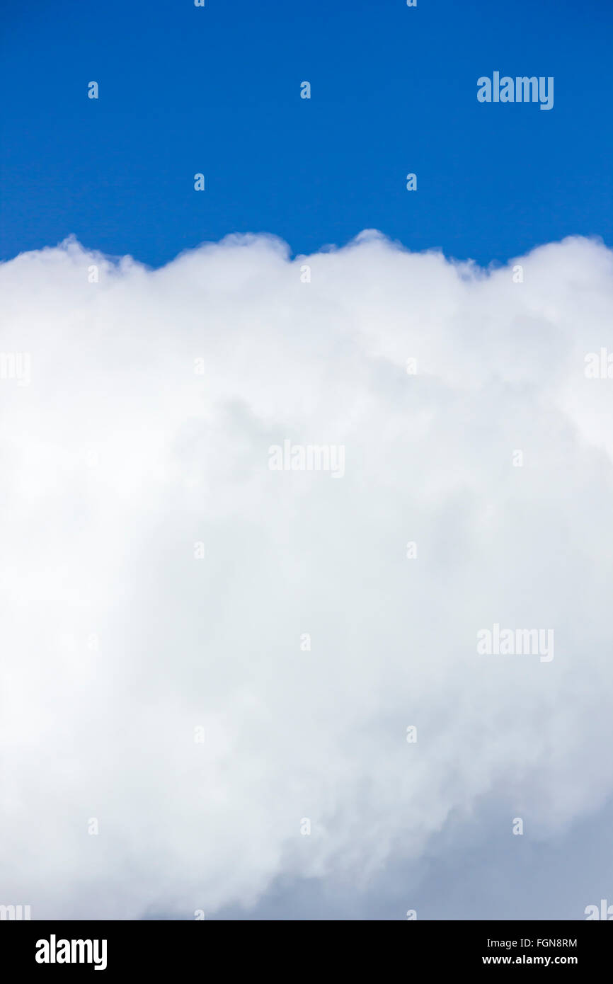 Vertikales Bild blauer Himmel mit weißen Wolke Stockfoto