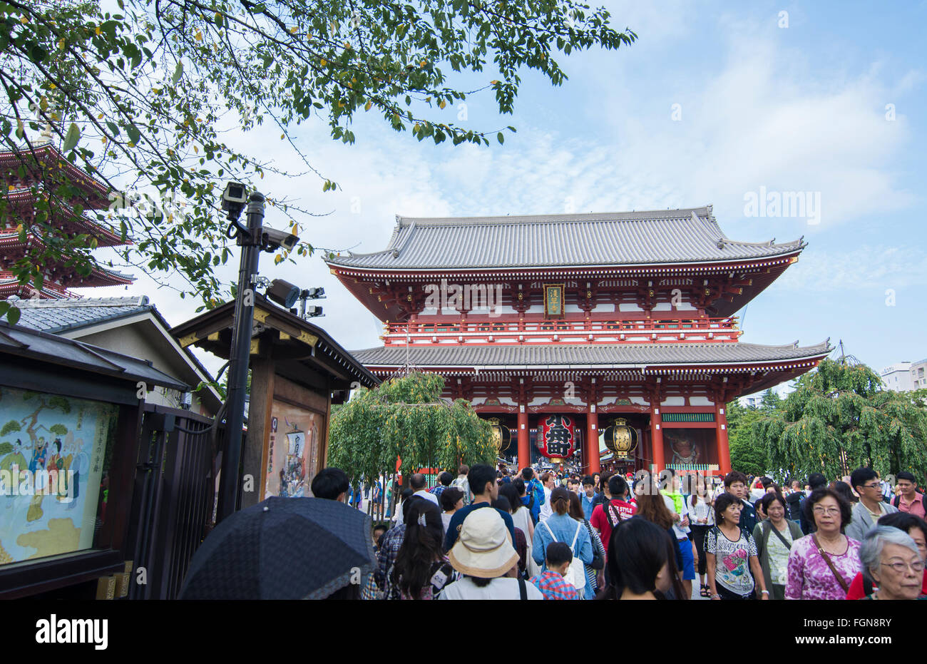 Tokyo Japan Sensoji Tempel mit Massen an Tokios ältesten Tempel und wichtige erbaute 645 gegründet Stockfoto