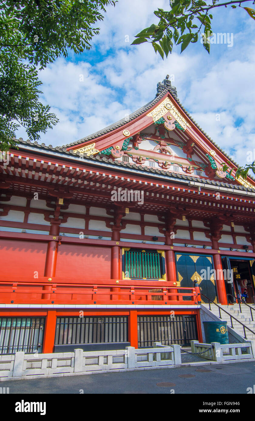 Tokyo Japan Sensoji Tempel Tokios ältesten Tempel Buddhisten Gipfeln und bunten gold Tempel Stockfoto