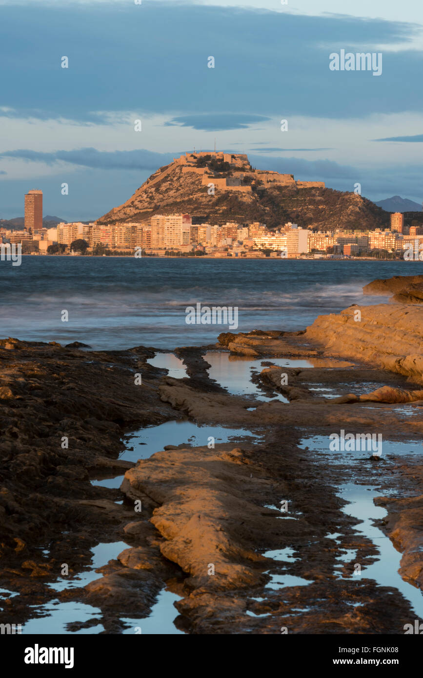 Cabo de las Huertas, felsige Küste, Alicante, spanien Stockfoto