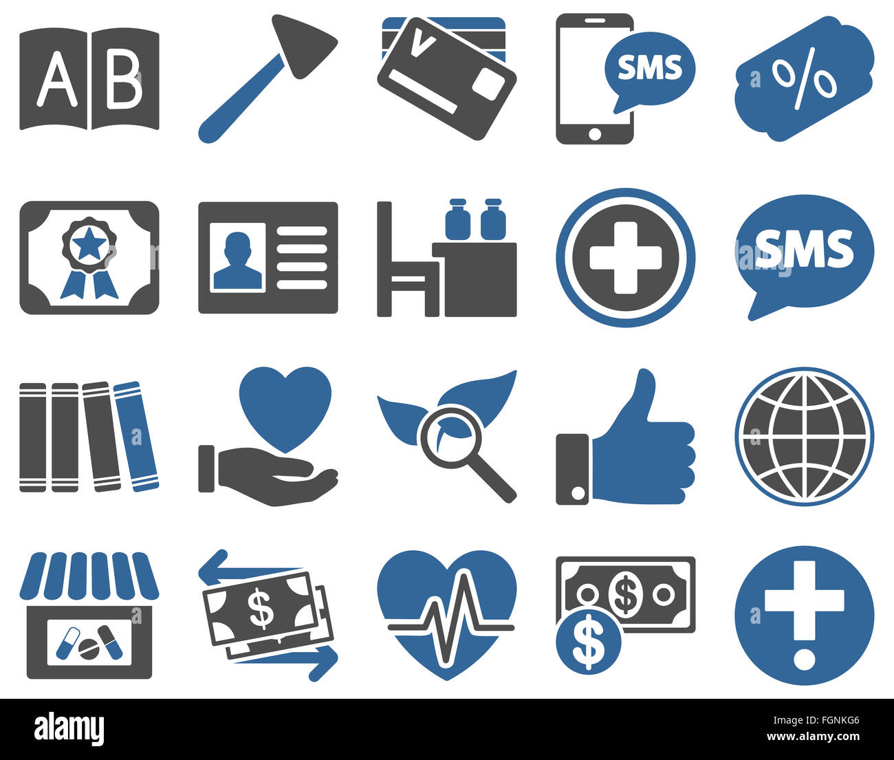 Medizinische bicolor Symbole Stockfoto