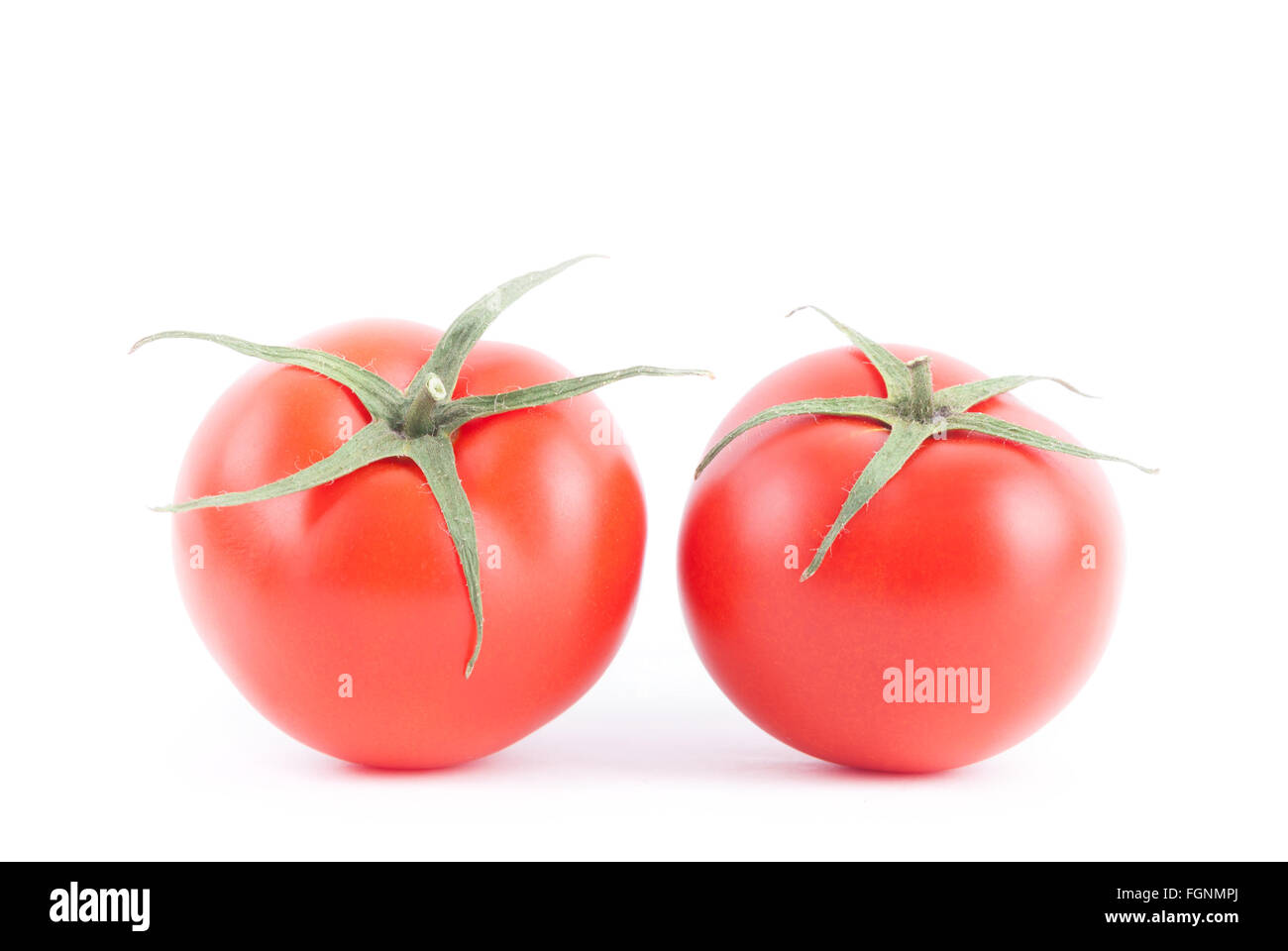 Tomaten auf einem weißen Hintergrund. Stockfoto