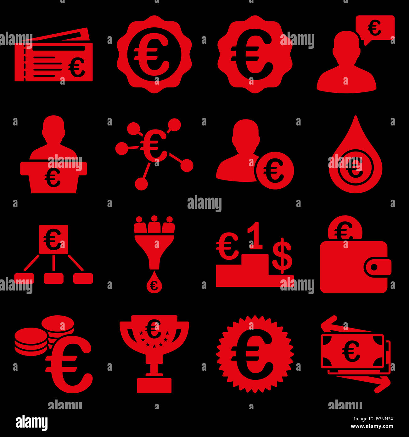 Euro Banking-Geschäft und Service-tools-Symbole Stockfoto