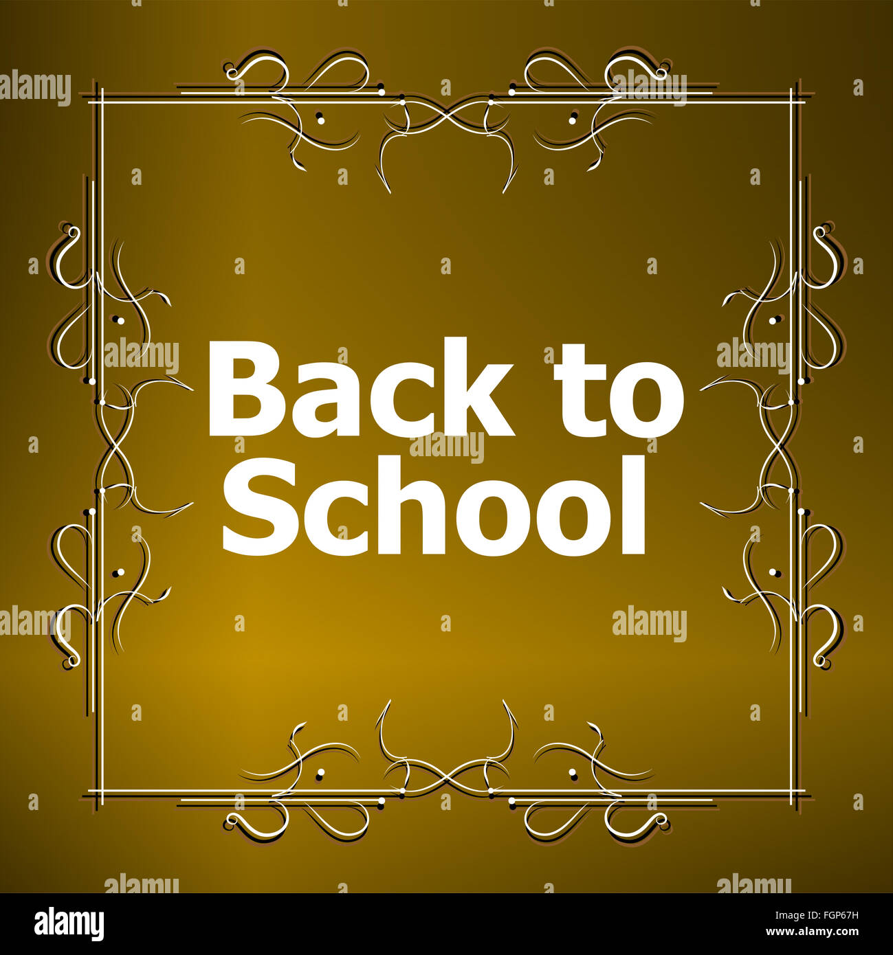 Zurück zu Schule kalligrafischen Designs, Retro-Style-Elemente, Vintage Schmuck Stockfoto