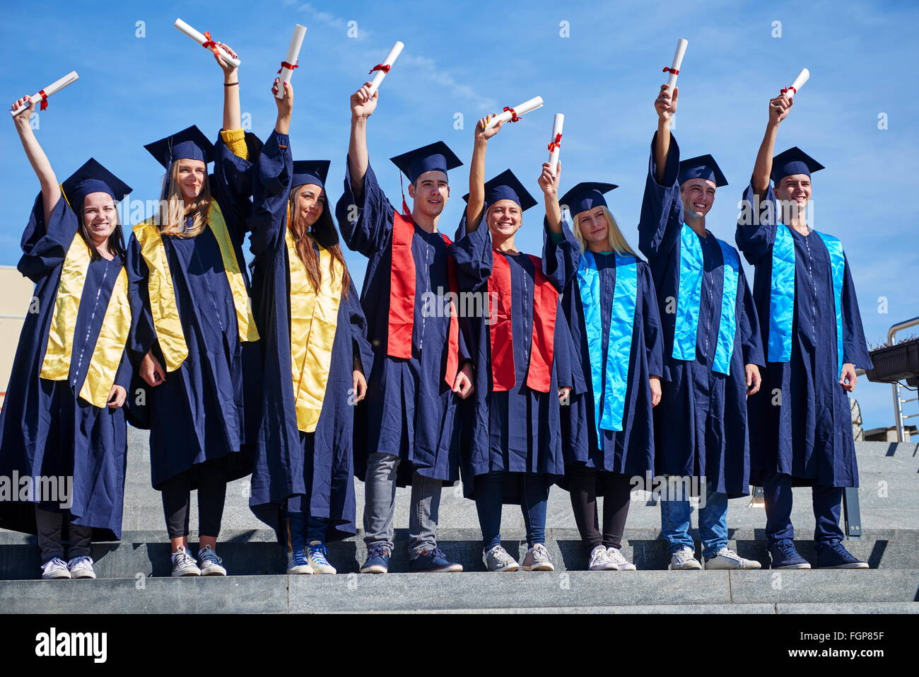 Gruppe "junge Absolventen Studenten" Stockfoto