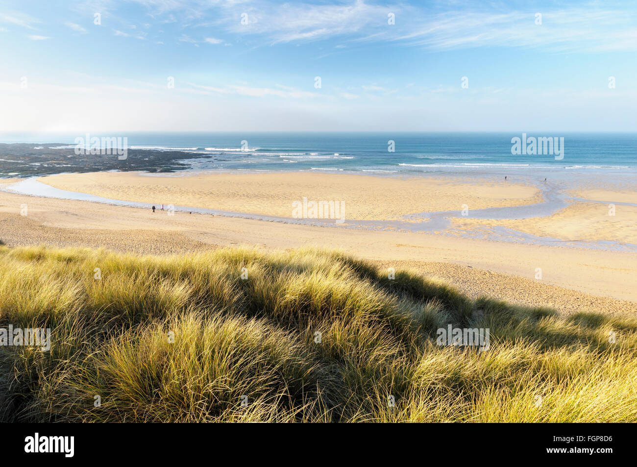 Constantine Bucht, in der Nähe von Padstow in Mitte des Winters, Cornwall, England, UK Stockfoto