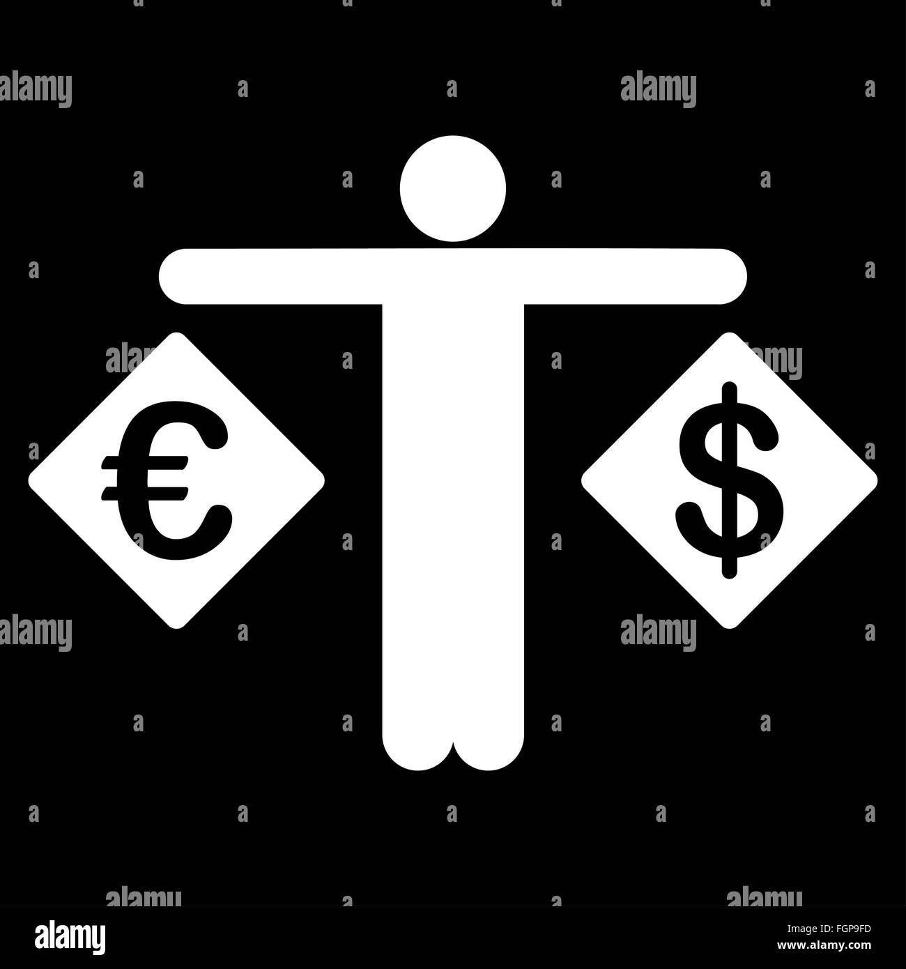 Währung vergleichen Symbol von Business Set Bicolor Stockfoto