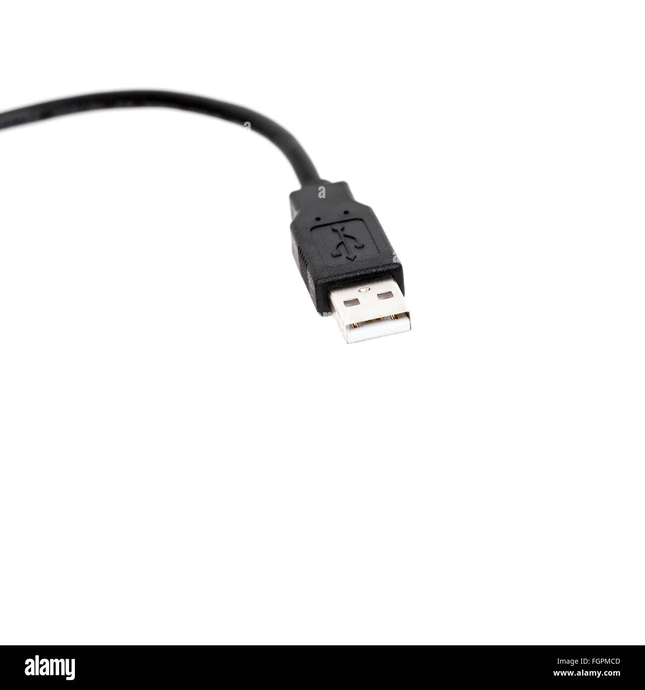 USB-Stecker isoliert auf weißem Hintergrund Stockfoto