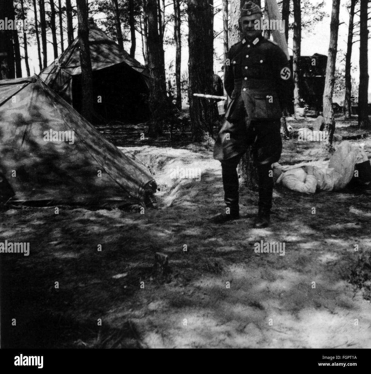 Nationalsozialismus, Organisationen, Reichsarbeitsdienst, Rad, Podklastor an der polnisch-sowjetischen Grenze, Mitglieder der Rad Abteilung KV 1/130 kurz vor dem deutschen Einmarsch in die Sowjetunion (Operation Barbarossa), Juni 1941, Zusatzrechte-Clearenzen-nicht verfügbar Stockfoto