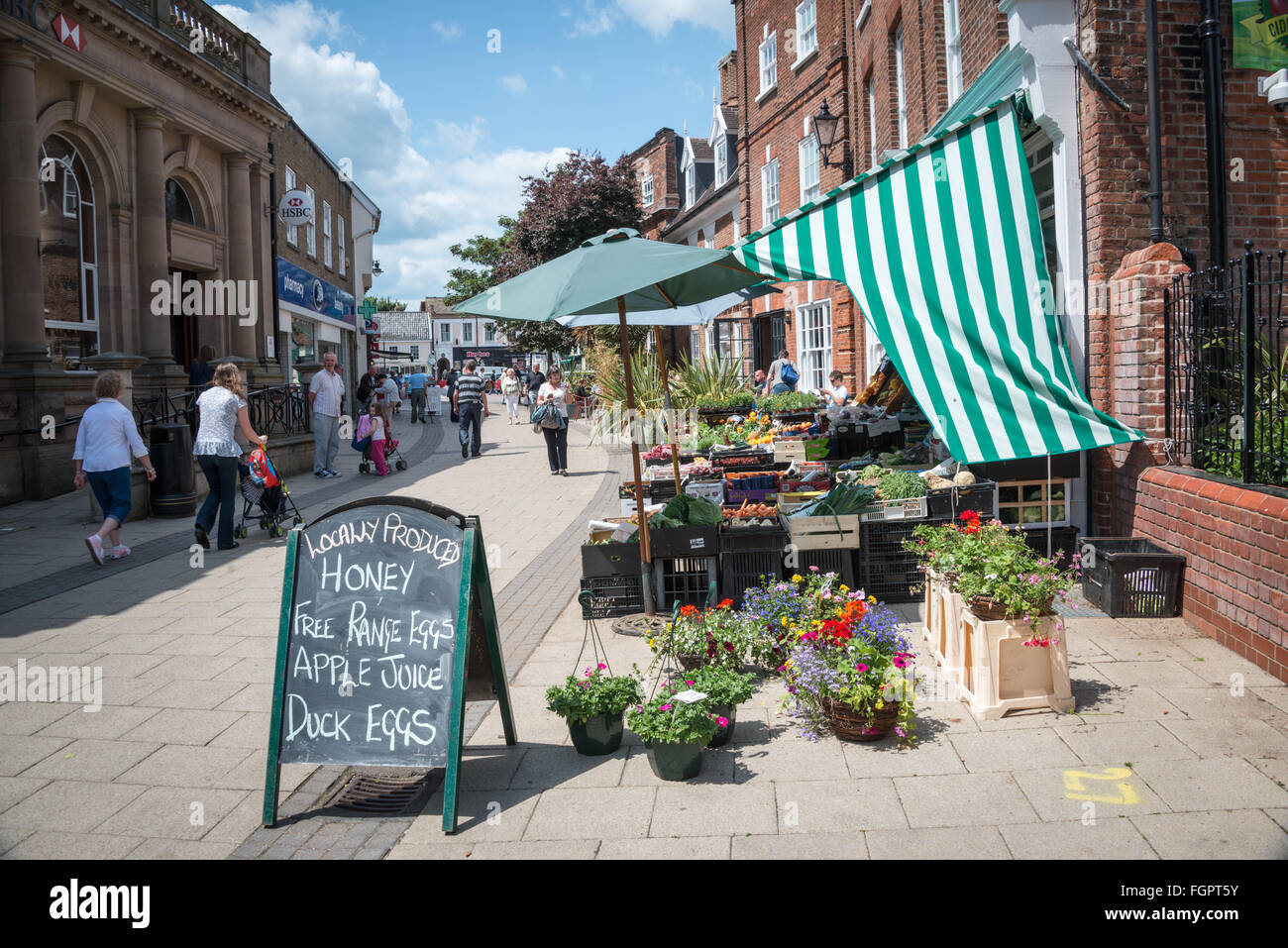 Markttag in Beccles, Suffolk Stockfoto