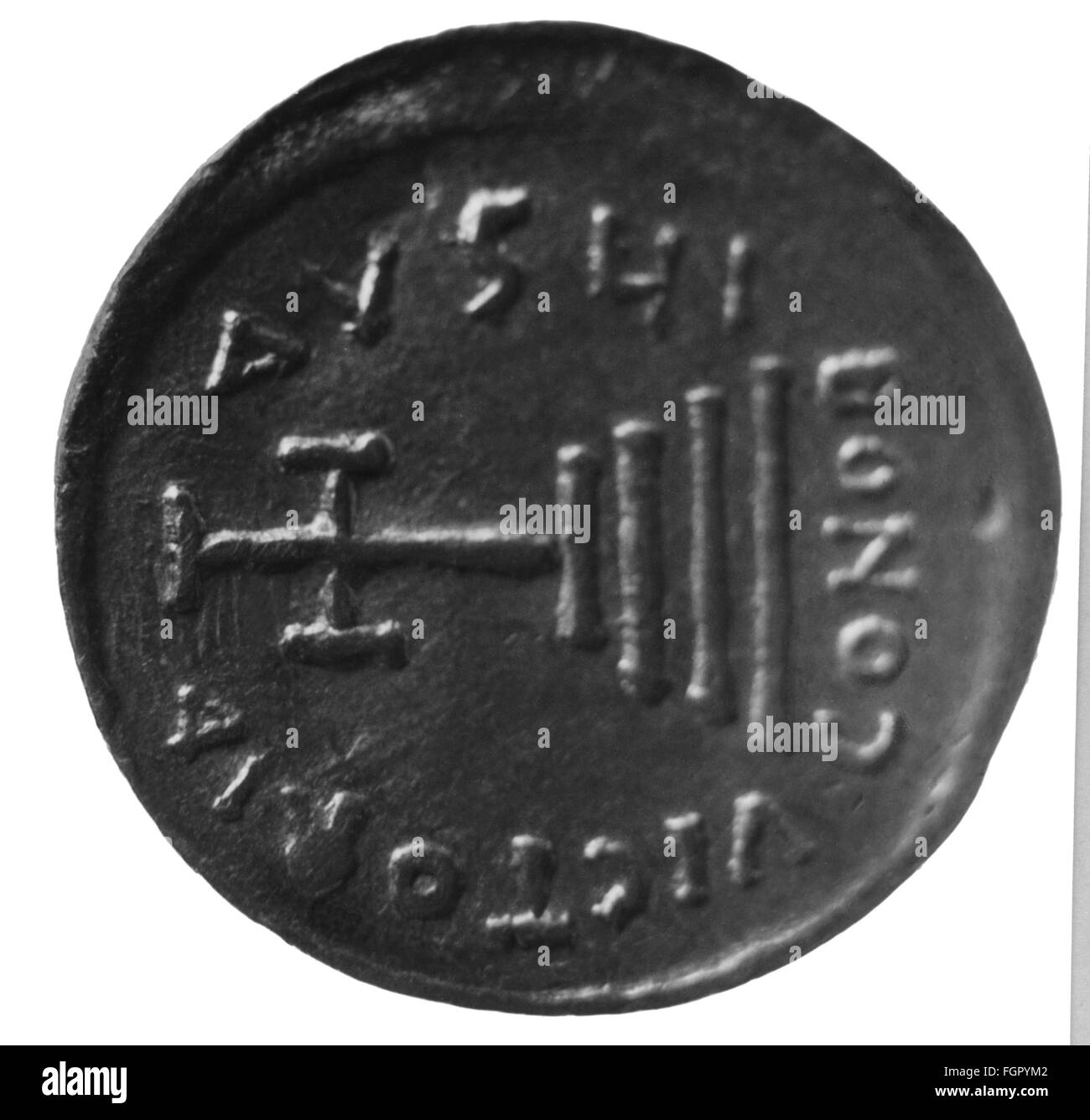 Geld / Finanzen Münzen Byzanz solide durch Kaiser Herakleios Gold 610-641-Rückseite Stockfoto
