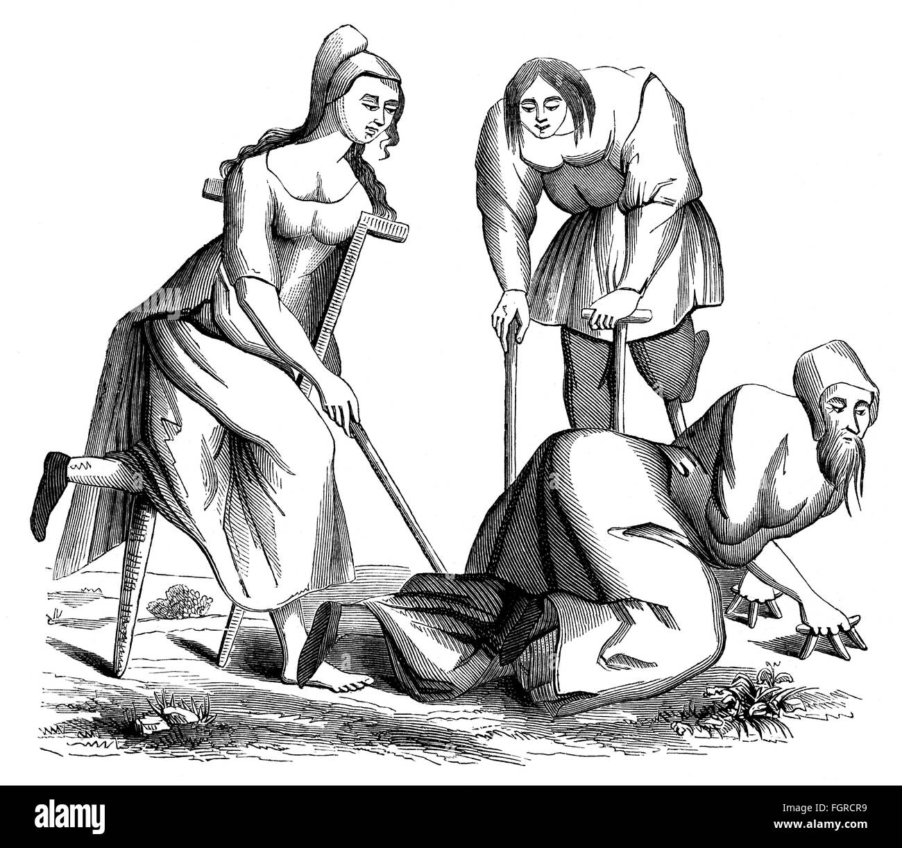 Mittelalter, Menschen, Krüppel und Lahme, nach Gemälden und Wandteppichen, Reims, 15. Jahrhundert, Zeichnung, 20. Jahrhundert, 15. Jahrhundert, Mittelalter, Mittelalter, Frankreich, Gesellschaften, volle Länge, Krüppel, Krüppel, körperliche Behinderung, körperliche Behinderung, Behinderung, Behinderung, Behinderte, Behinderte, Behinderte, Grafik, Grafik, Gesellschaftsstruktur, Sozialsystem, Sozialstruktur, Soziale Strukturen, gelähmt, Krücke, Krücken, kriechen, kriechen, kriechen, kriechen, Reims, Reims, Reims, historisch, historisch, Zusatzrechte-Clearences-nicht vorhanden Stockfoto