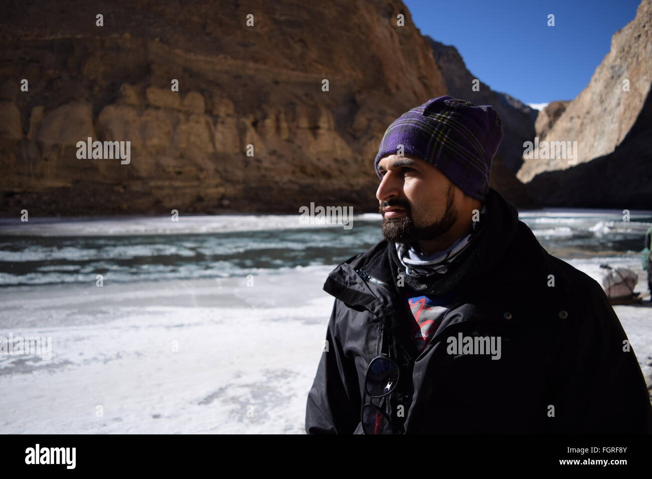 Trekking in Zanskar-Tal - Chadar Trek, Ladakh Stockfoto