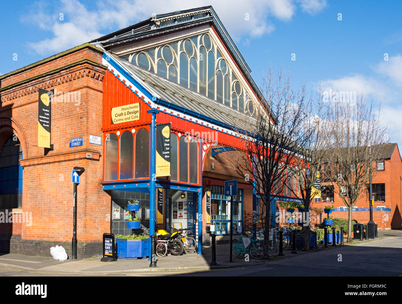 Manchester-Handwerk und Design Centre, bekannt als Manchester Craft Village, Oak Street, Northern Quarter, Manchester, UK Stockfoto