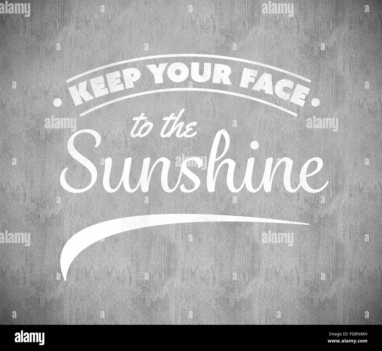 Zusammengesetztes Bild Nachricht halten Sie Ihr Gesicht in die Sonne Stockfoto