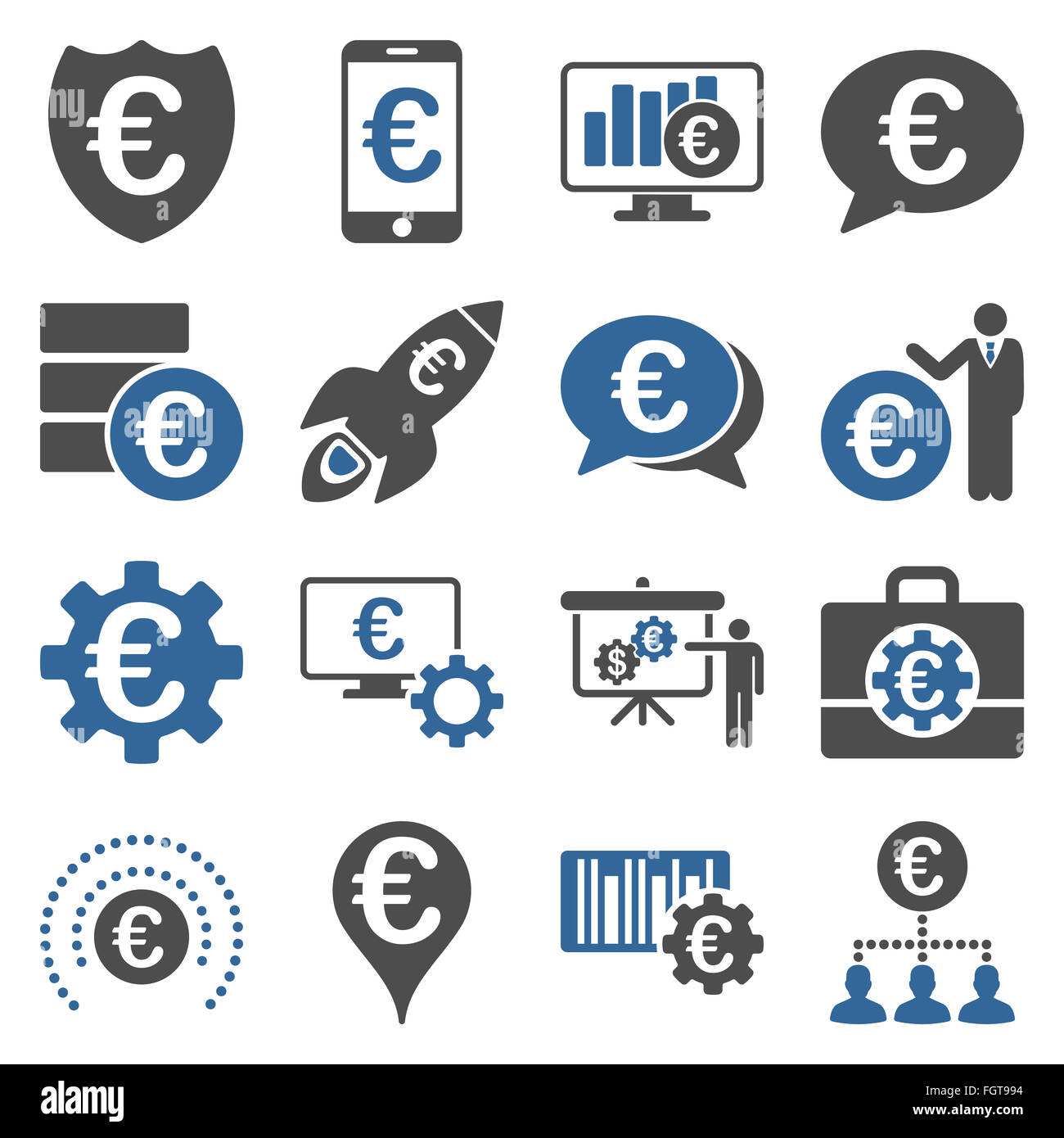 Euro Banking-Geschäft und Service-tools-Symbole Stockfoto