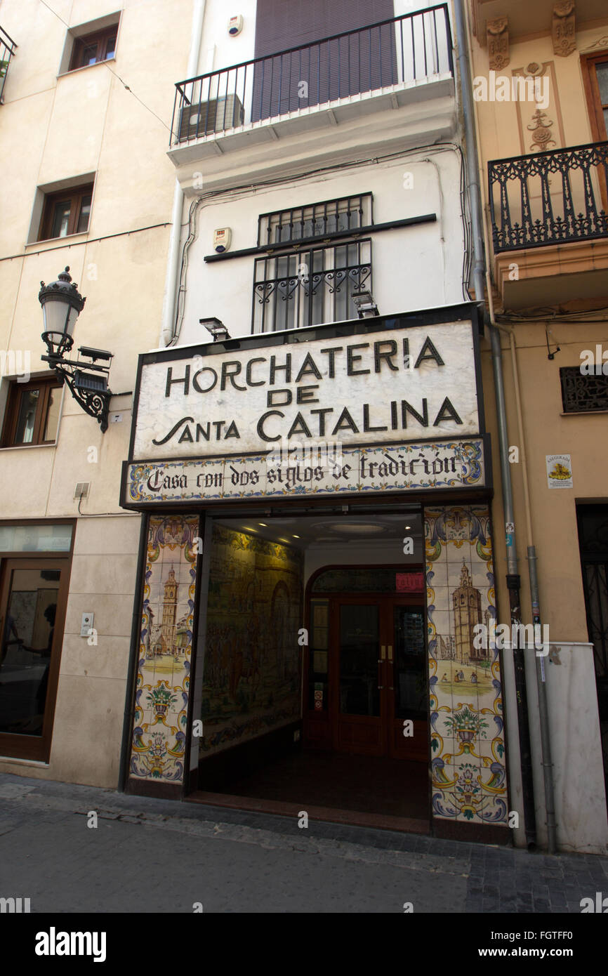 Horchateria de Santa Catalina, Valencia, Spanien Stockfoto