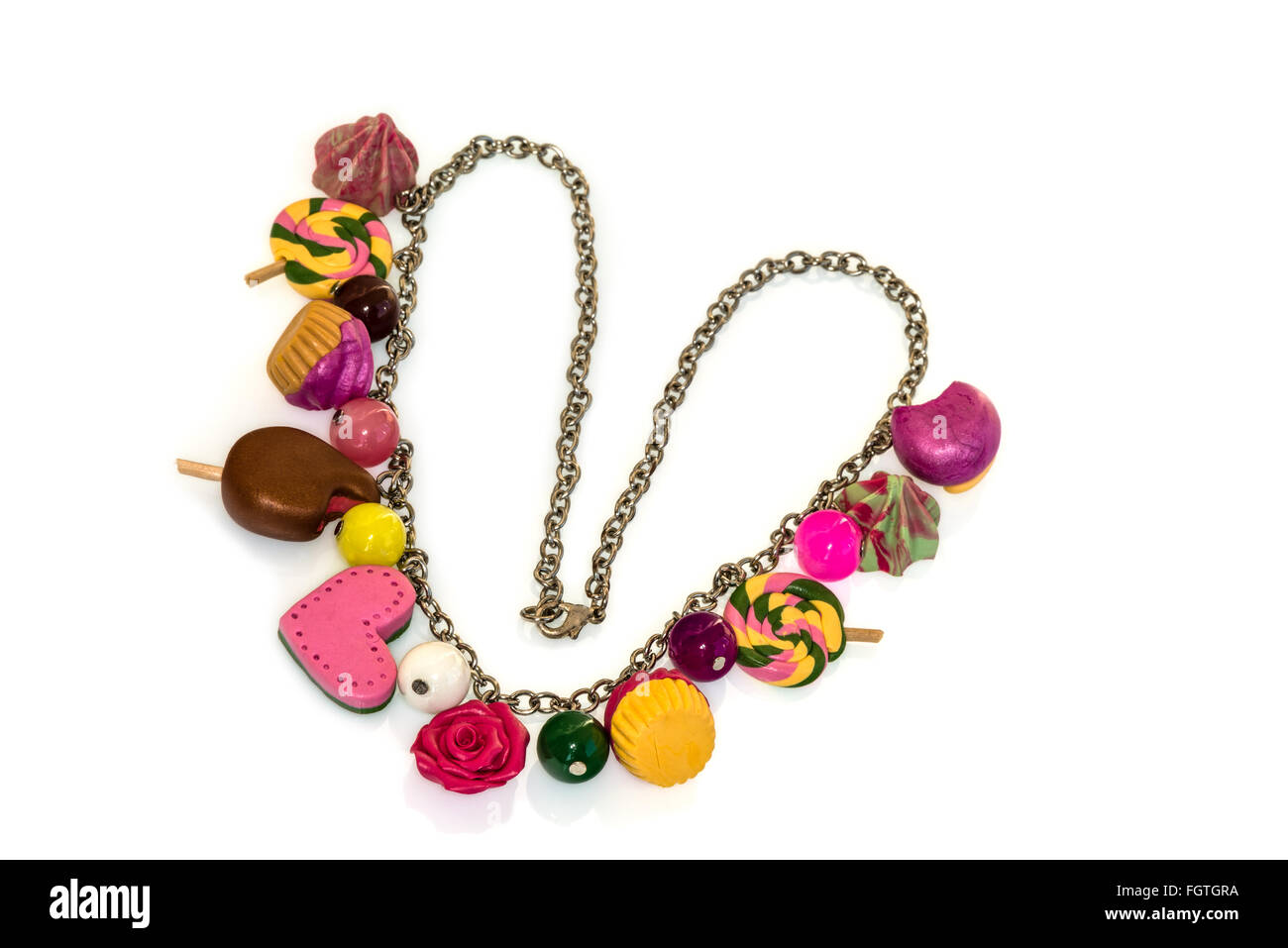 Baby Halskette aus Fimo. Stockfoto