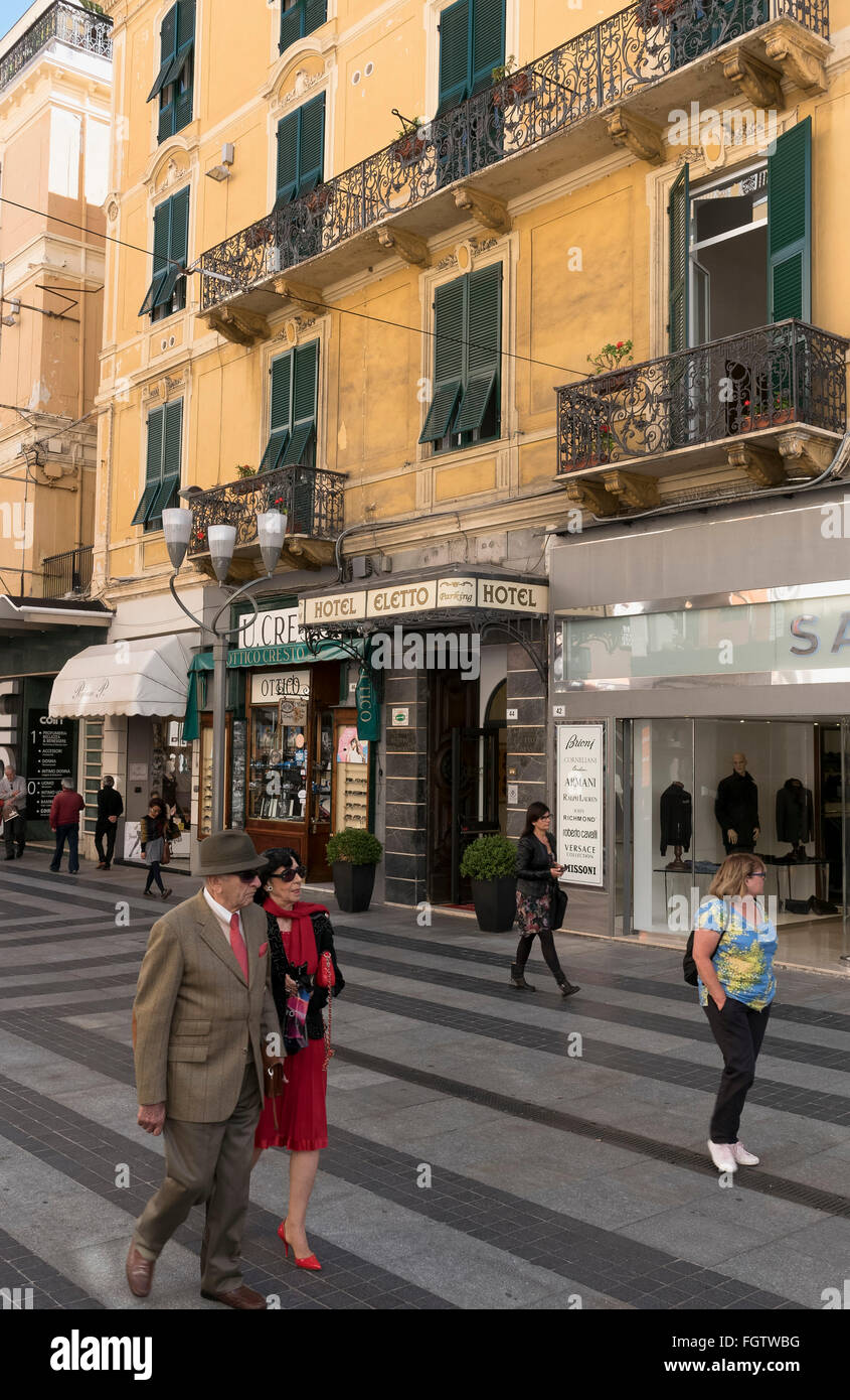 Stadtzentrum San Remo, Riviera, Ligurien, Italien | Stadtmitte Sanremo, Riviera, Ligurien, Italien Stockfoto