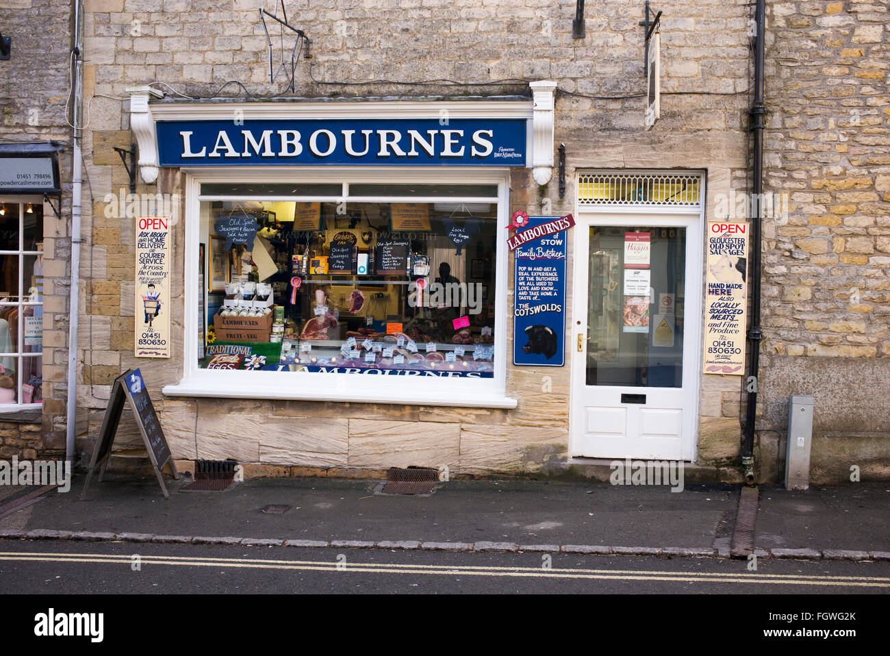 Lambournes Familie Metzger Stow-Shop auf der würde, Cotswolds, Gloucestershire, England Stockfoto