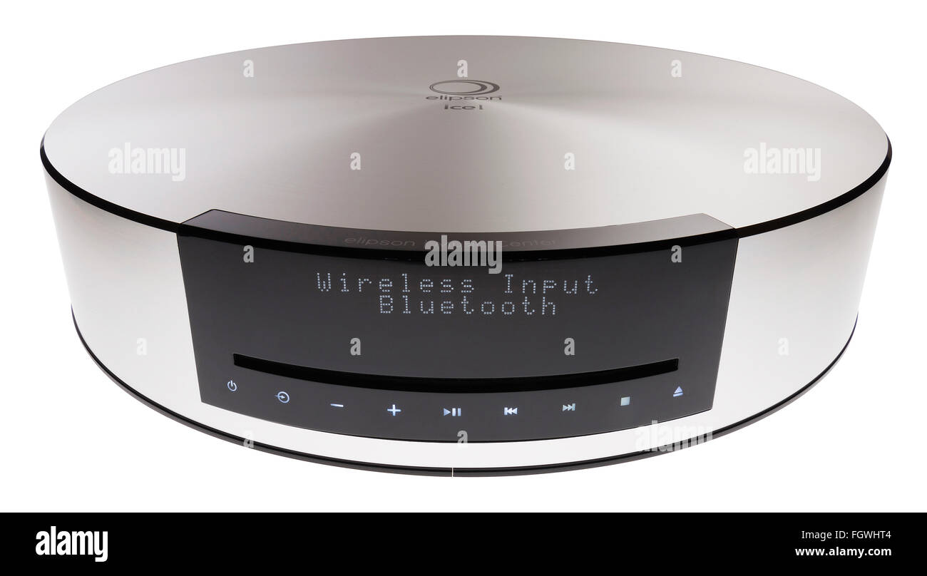 Elipson Ice Music Center. Kabelloses Hi Fi. Bluetooth verbindet sich mit Ihrem tragbaren Gerät Musik. Stockfoto