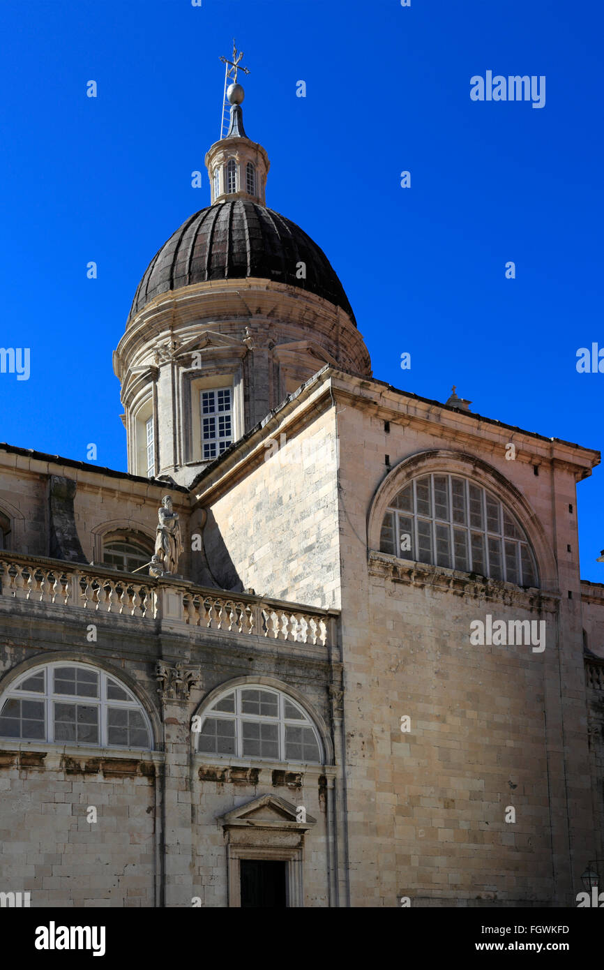 Außenseite der Kirche St-Blaise, Main Street von Dubrovnik, Dubrovnik-Neretva County, Dalmatien, Adria, Kroatien, Balkan Stockfoto