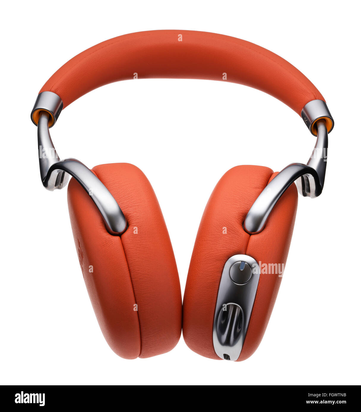 Parrot Zik orange Leder und Metall Kopfhörer. Stockfoto