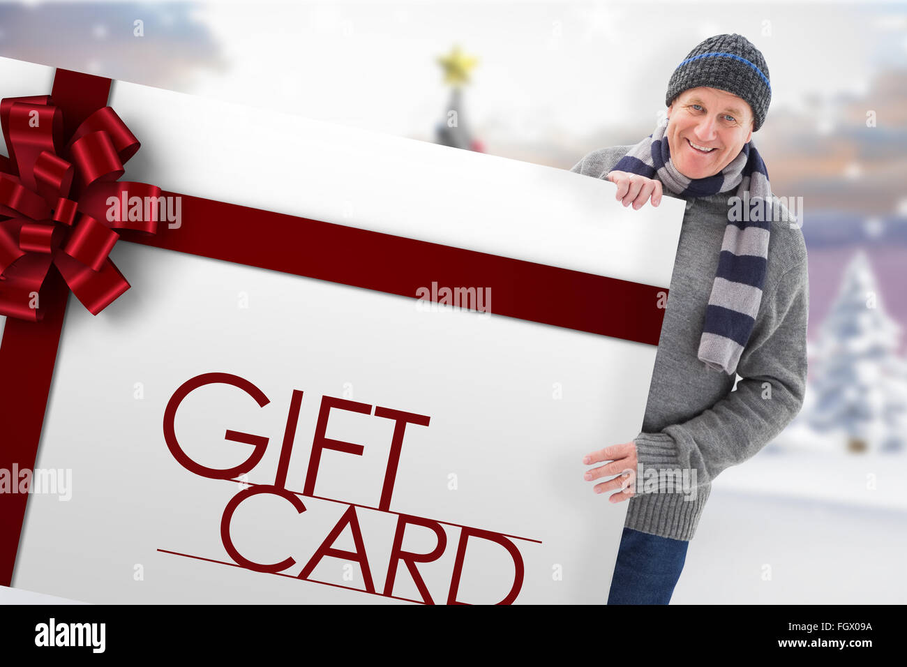 Zusammengesetztes Bild Winter paar zeigt Poster Stockfoto