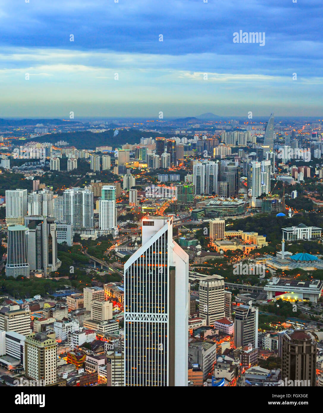 Luftaufnahme von Kuala Lumpur vom Fernsehturm Menara. Malaysien Stockfoto