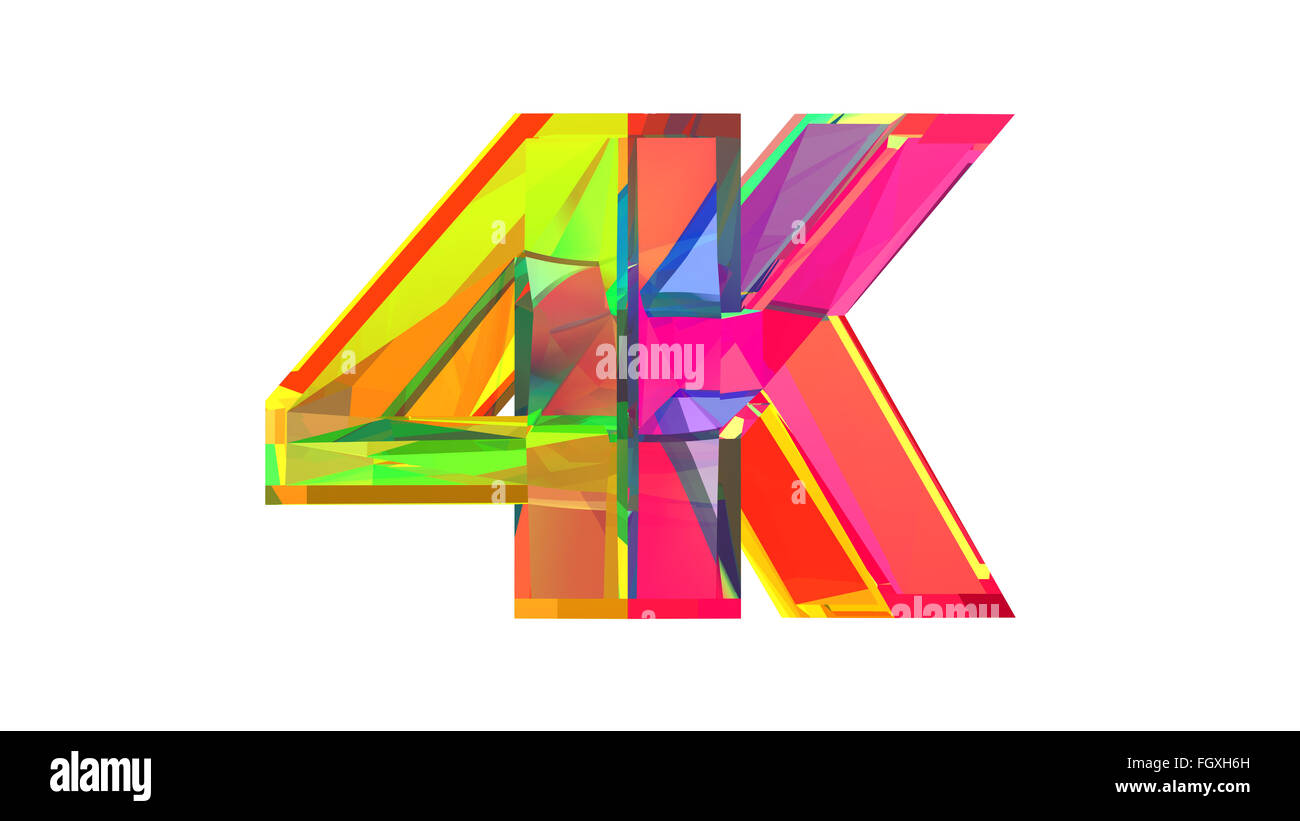 Ultra-High-Definition-Glas-Logo. 3D Modell. Stockfoto