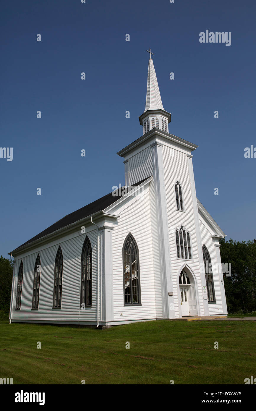 Holz gebaut St Anna Kirche bei Guysborough, Canada. Stockfoto