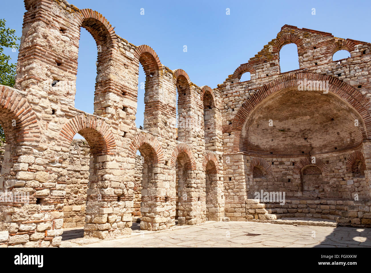 Hagia Sophia Basilica, auch bekannt als St. Sophia Church und das alte Bistum, Nessebar, Bulgarien Stockfoto