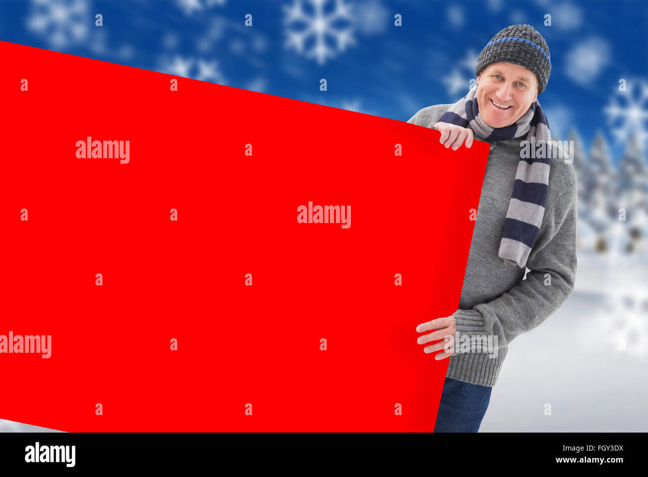 Zusammengesetztes Bild Winter paar zeigt Poster Stockfoto