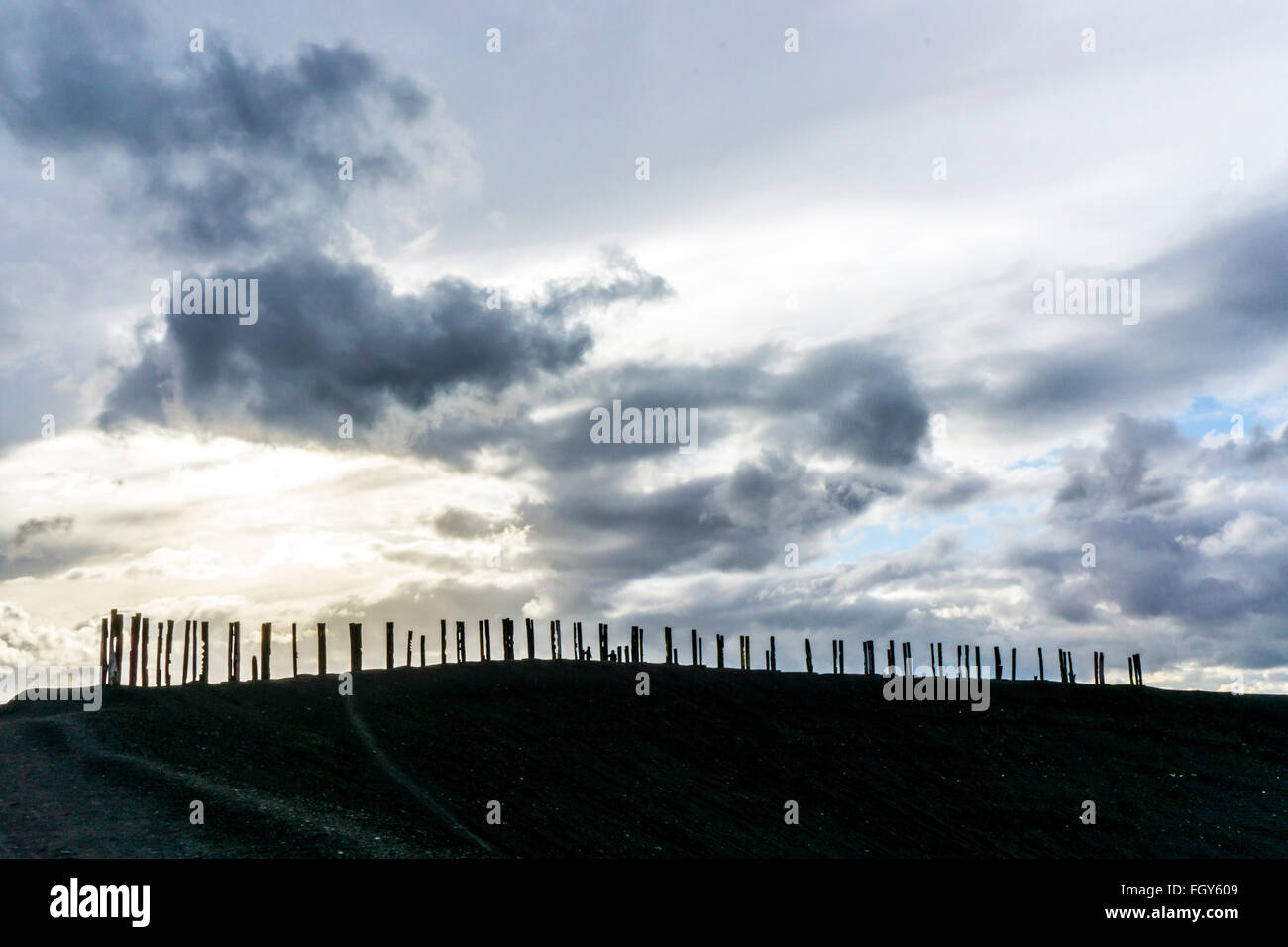 Stecken Haufen Haniel in Bottrop, Deutschland, einem künstlichen Hügel, Felsen, Prosper Haniel Kohle aus gebildete Grube, Kunstwerk Stockfoto