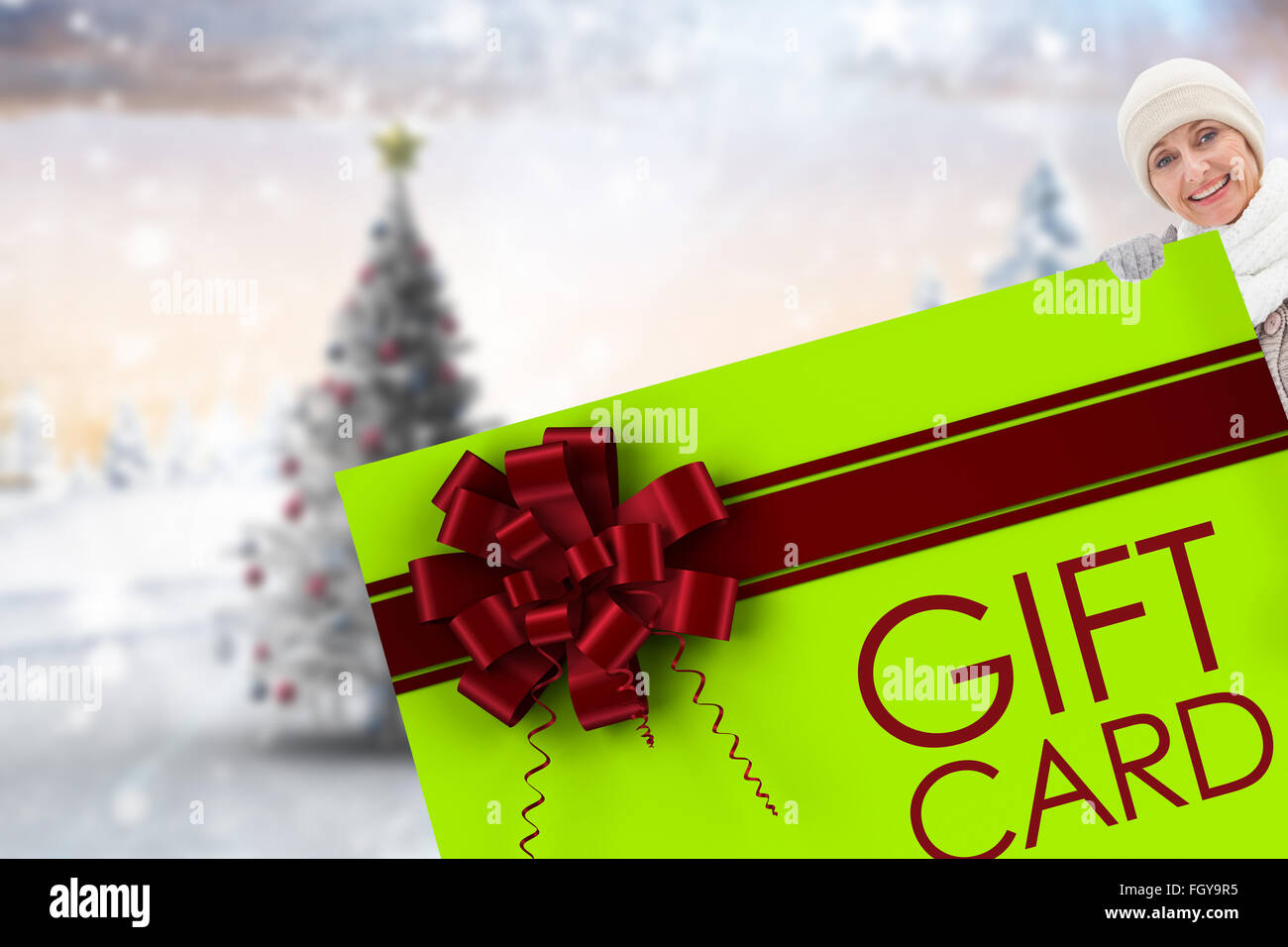 Zusammengesetztes Bild Winter paar zeigt Poster Stockfoto