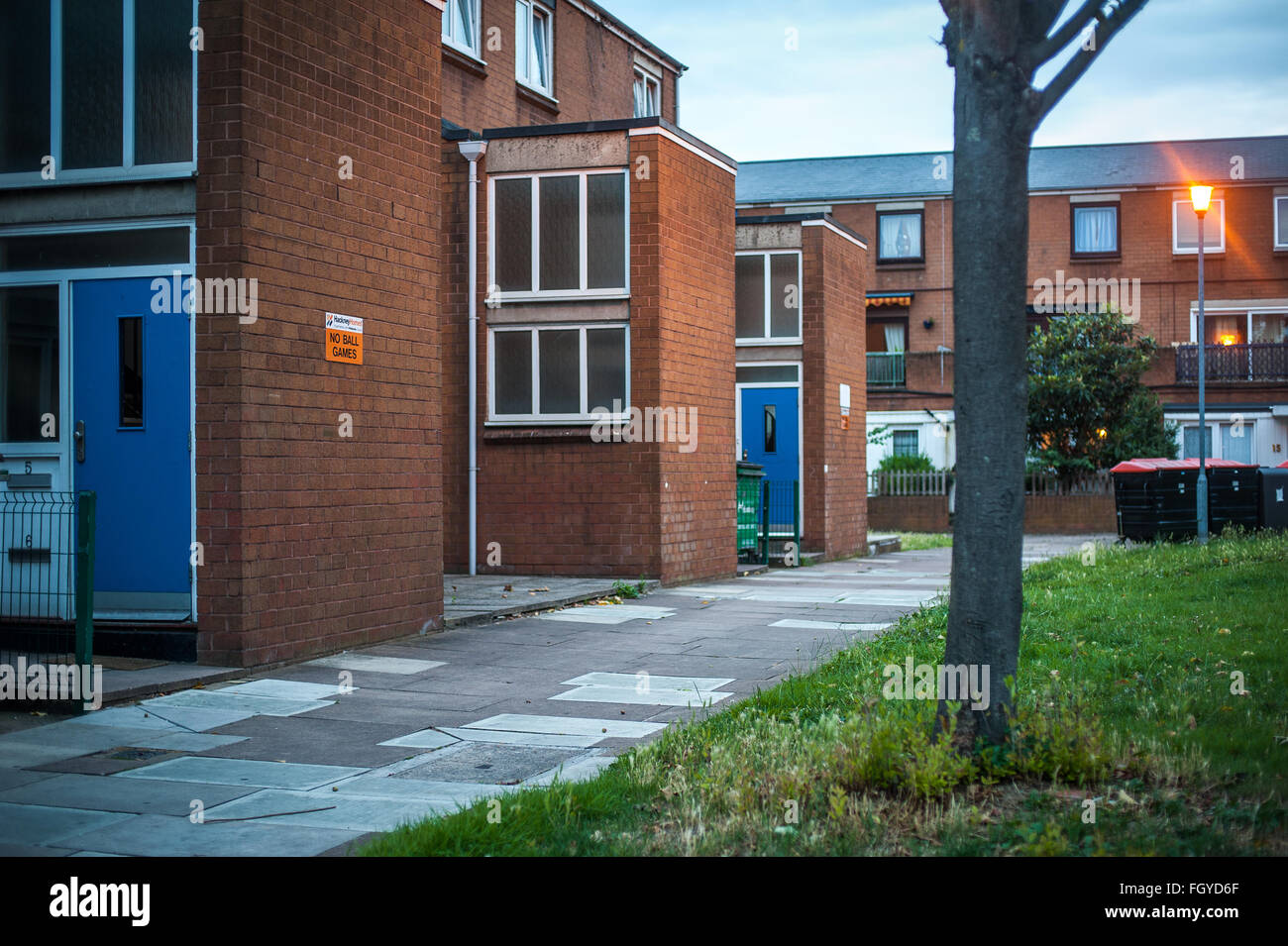 Sozialsiedlung in Stoke Newington, London, England Stockfoto