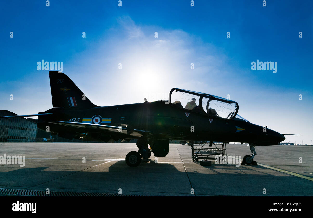 Eine Hawk Jet für den Flug vorbereitet Stockfoto