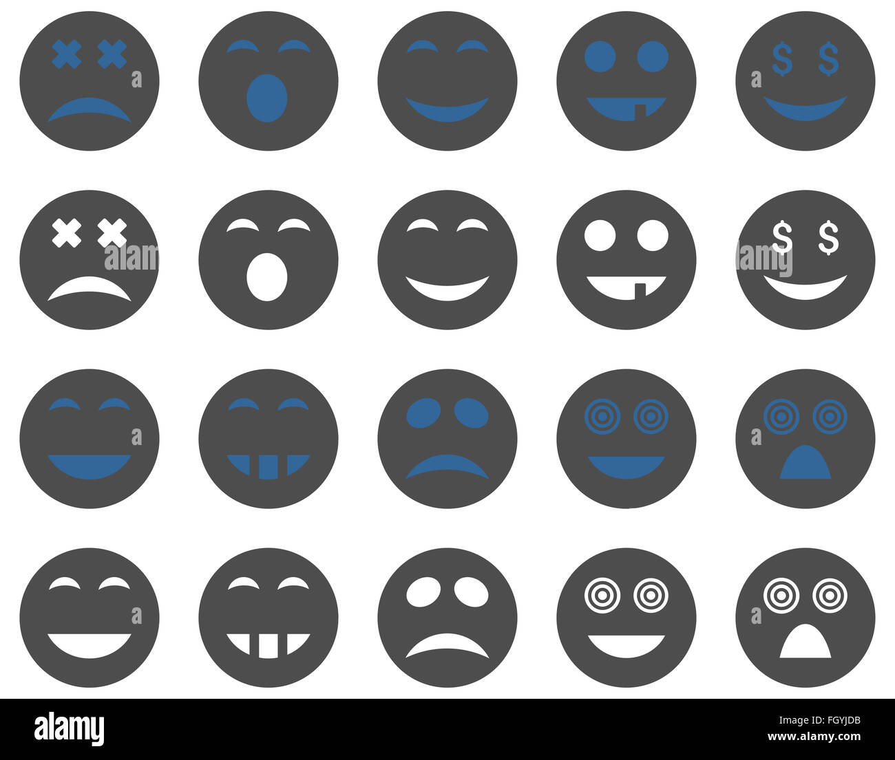 Lächeln und Emotion icons Stockfoto