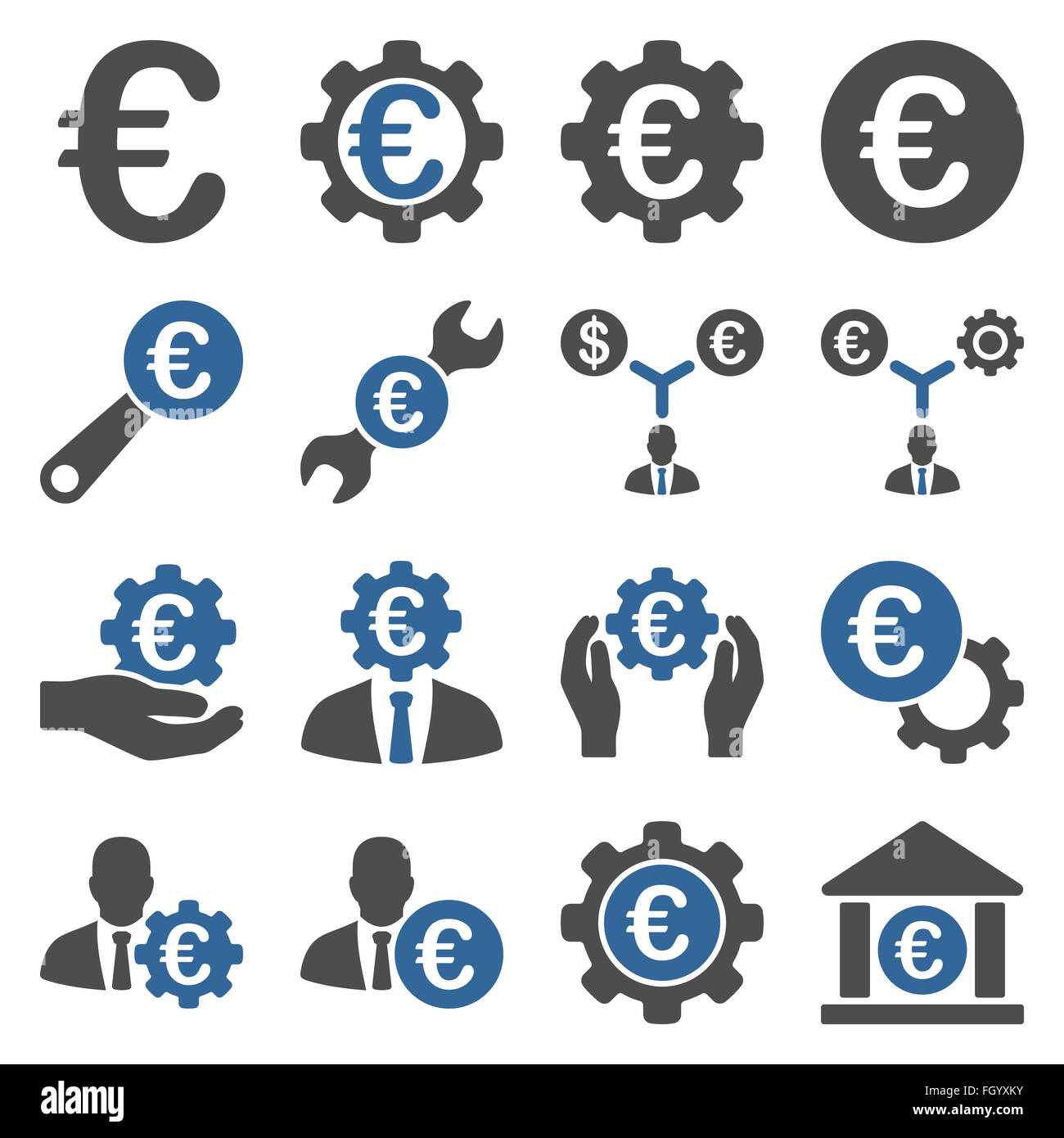 Euro Banking-Geschäft und Service-tools-Symbole Stockfoto