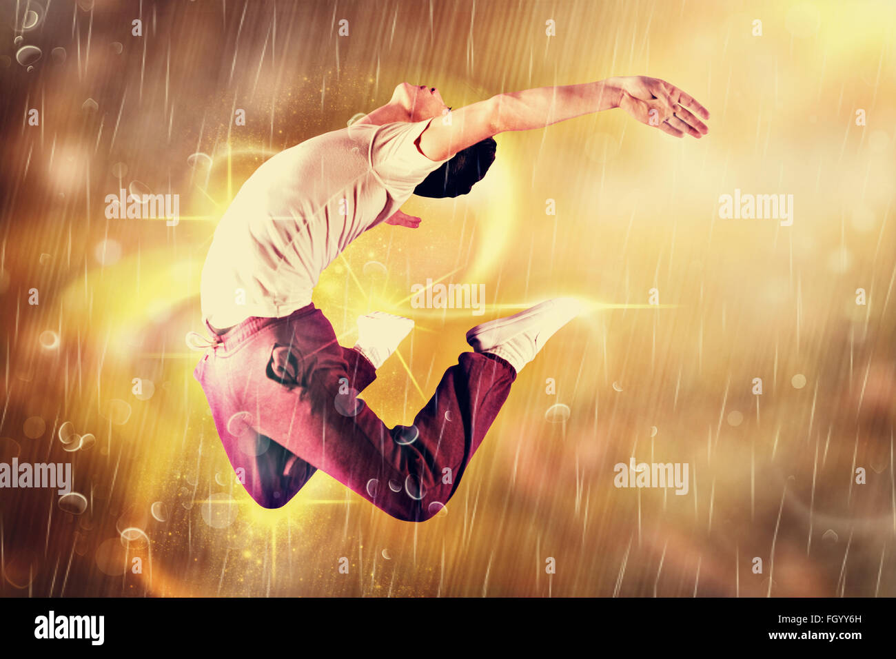 Zusammengesetztes Bild von cool Break dancer Stockfoto