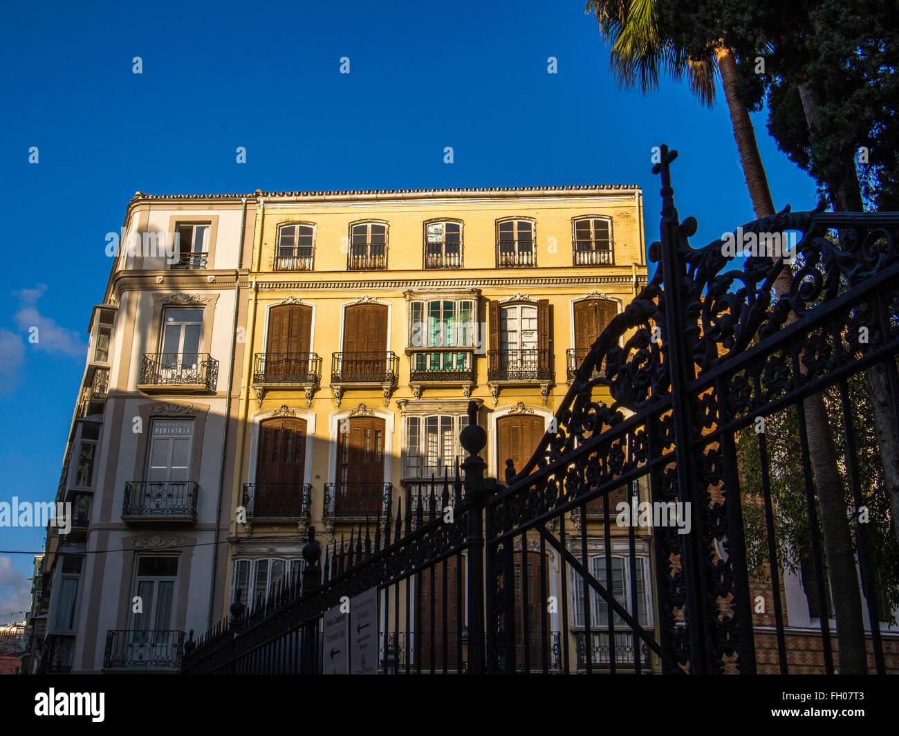 Restauriertes Gebäude der Altstadt von Málaga, Costa del Sol Andalusien Südspanien Stockfoto