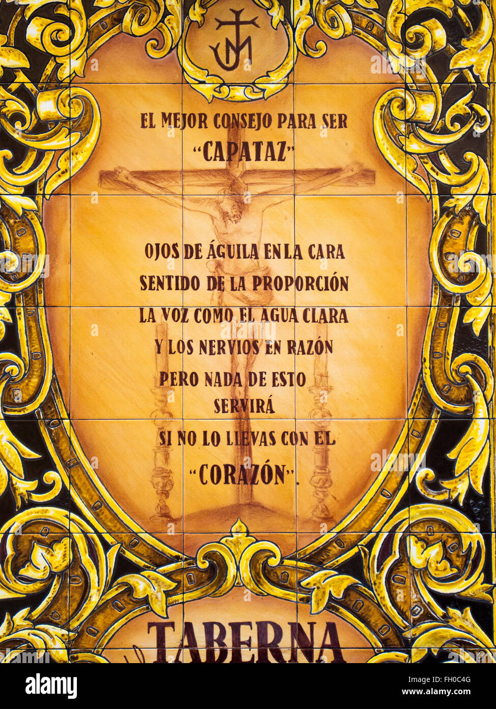 Keramische Fliesen über Ostern, Stadt Malaga Costa del Sol Andalusien Südspanien Stockfoto