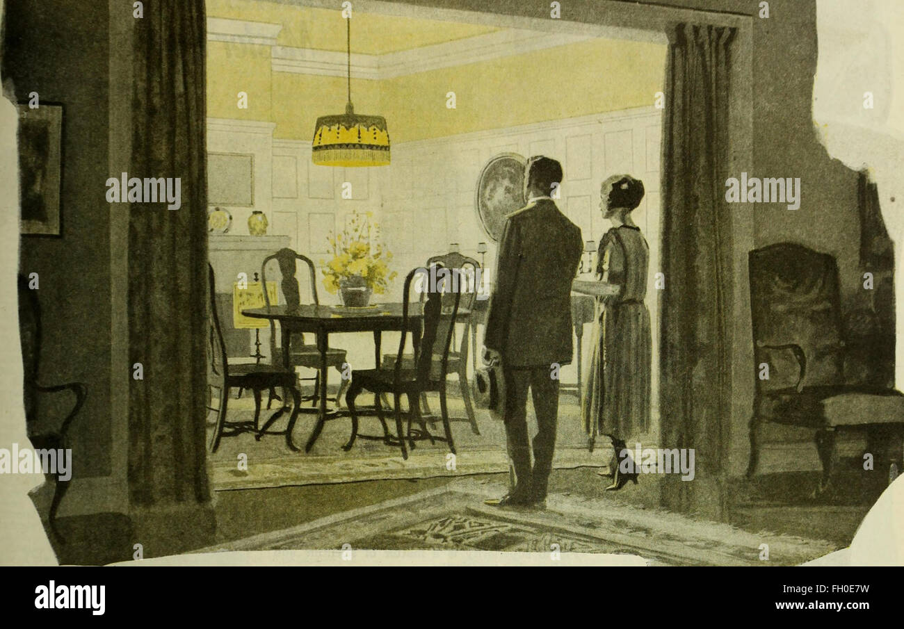 Eine Vintage-Illustration auf dem Cover von „The Saturday Evening Post“ aus dem Jahr 1920, die die soziale und kulturelle Atmosphäre der damaligen Zeit einfängt. Stockfoto