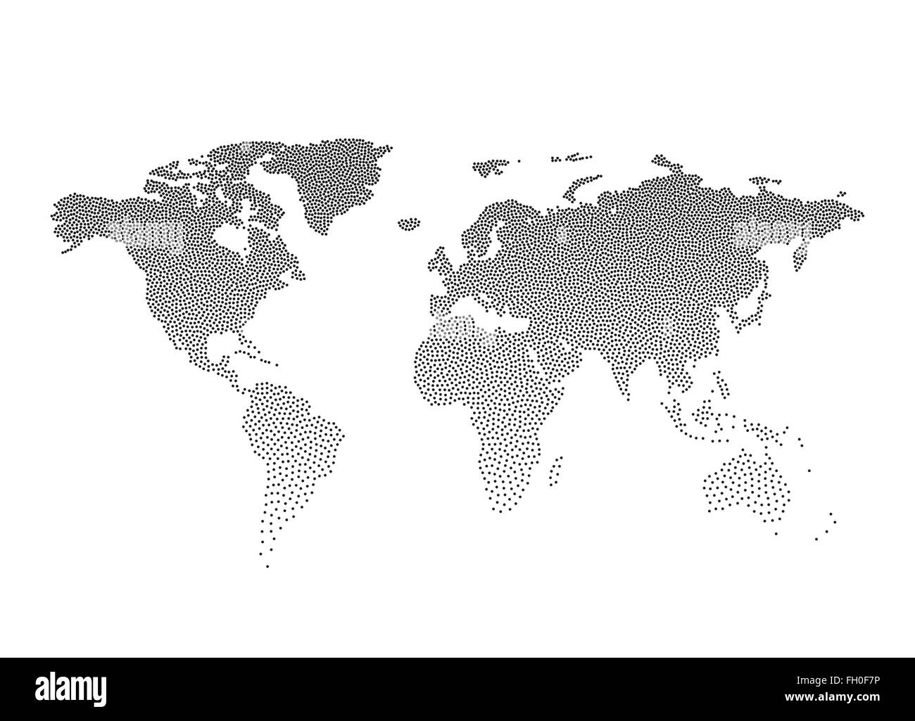 Schwarz gepunktet Weltkarte. Vektor-illustration Stock Vektor